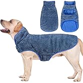 Malier Dog Winter Coat, Reversible Fleece Dog Cold Weather Coats, Windproof Warm Snow Puppy Jacket Vest Pet Clothes for Small Medium Large Dogs (Blue, Medium)