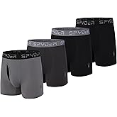 Spyder Mens Boxer Briefs Performance Nylon Mesh Sports Underwear With Fly Front