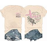 Christian Shirts for Women Religious Sayings Tees Bible Verse Inspirational Tee Tops Pray Print Shirt