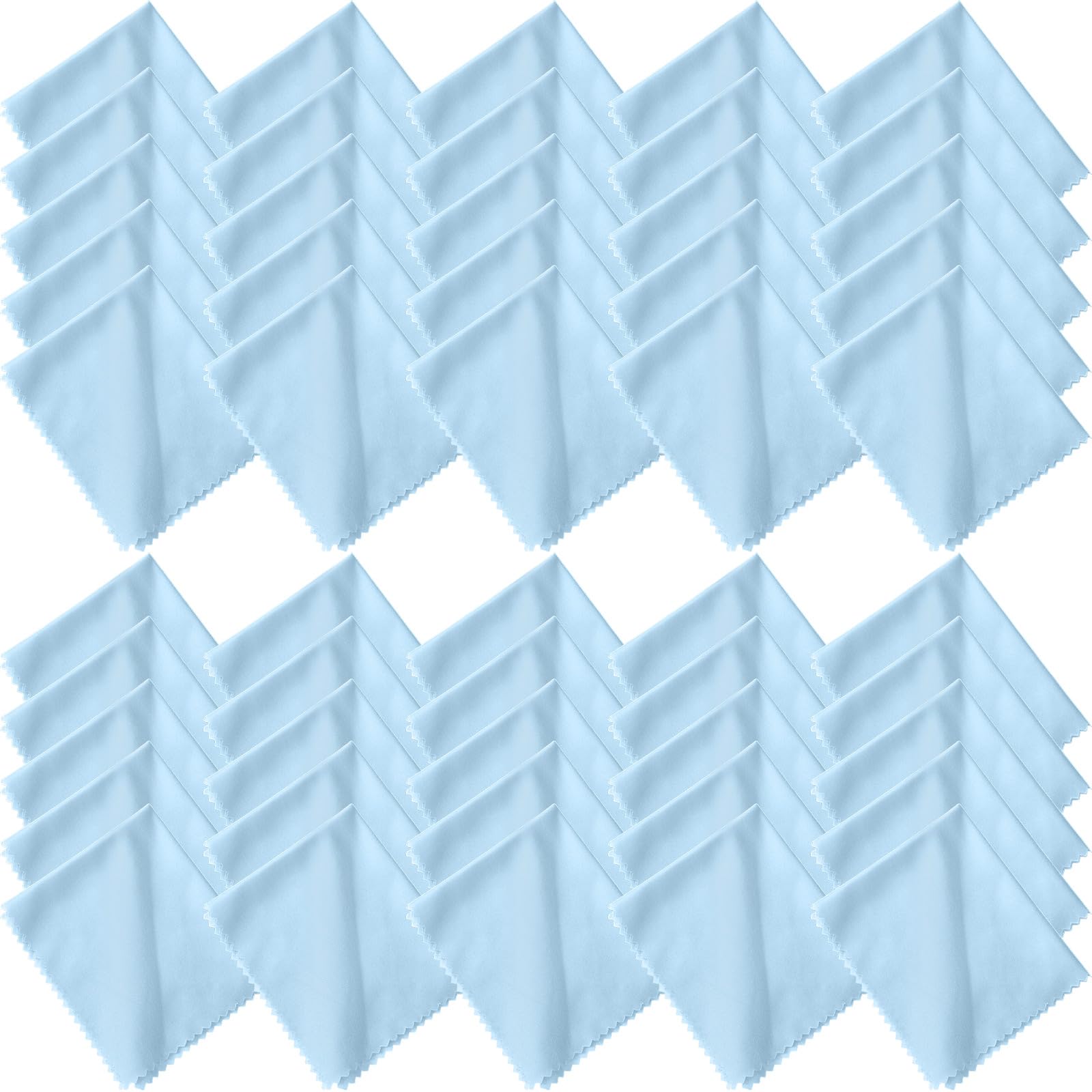 Photo 1 of Frienda 50 Pcs Microfiber Cleaning Cloth for Glasses 6x7 Inch Eyeglasses Lens Cleaning Cloth Sunglasses Electronics Glasses Optical Cleaner Cloth Bulk for Camera Lense Eyeglass Screen(Blue)