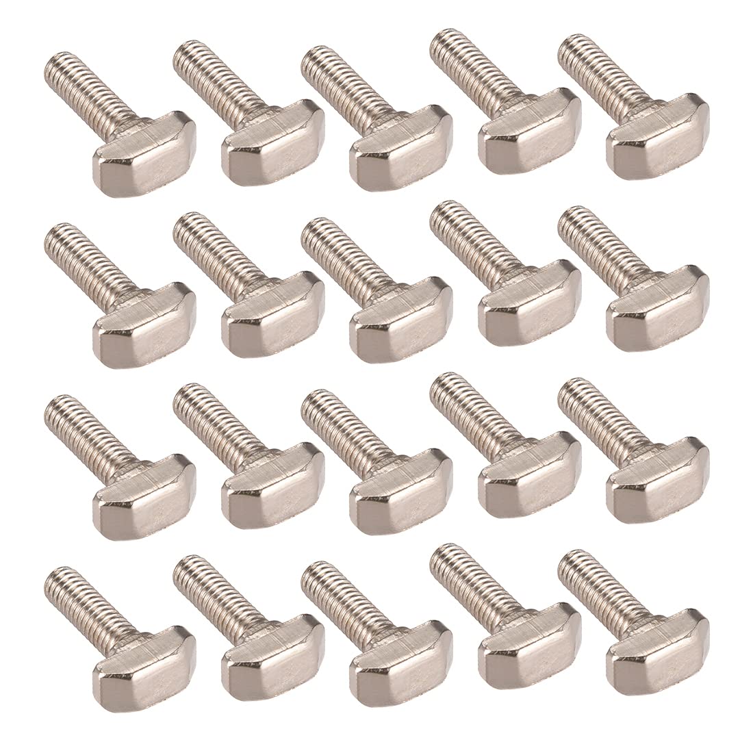 sourcing map M6x20mm T-Slot Drop-In Stud Sliding Screw Bolt Carbon Steel 20pcs for 30 Series European Standard Aluminum Profile