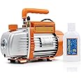 BACOENG 3.6CFM Vacuum Pump, 110V Single Stage Rotary Vane HVAC Vacuum Pump for R12 R22 R134a R410a R1234yf AUTO AC Refrigerant Recharging, Degassing Resin