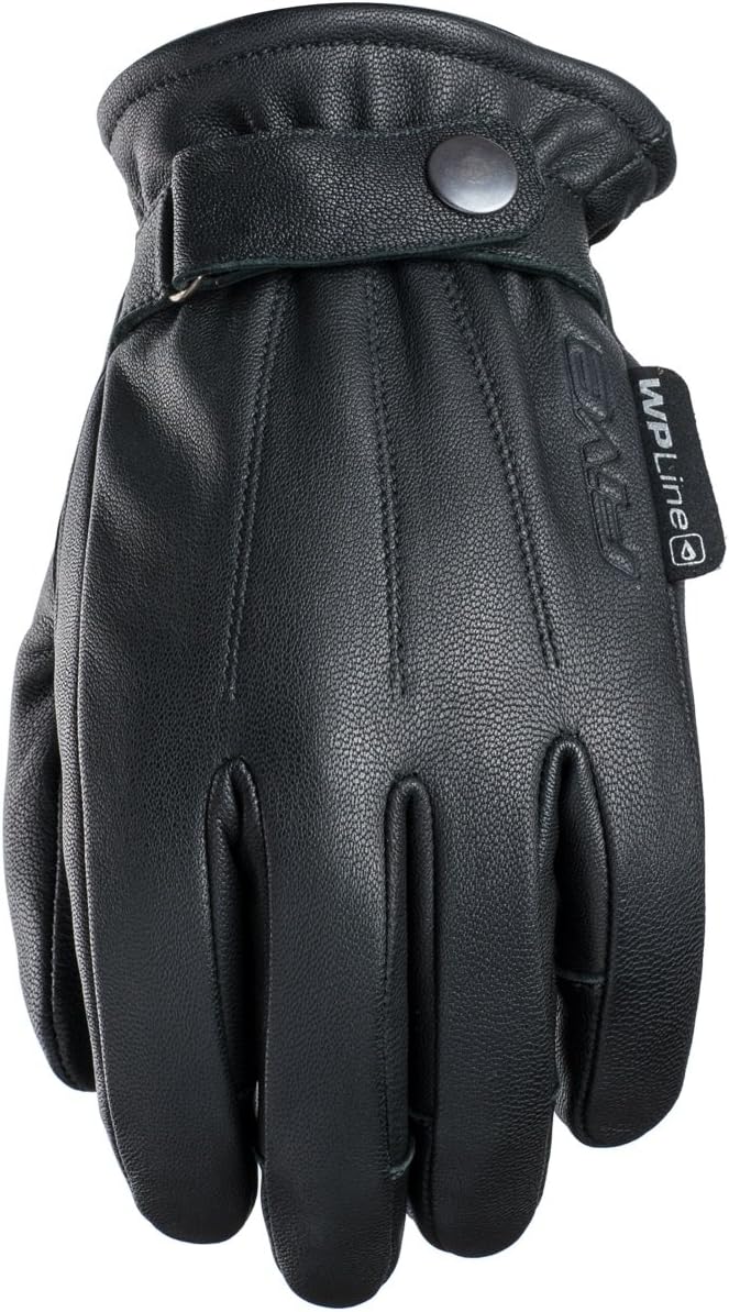 Five Milano Winter Waterproof Ladies Leather Textile Motorcycle Gloves - Black