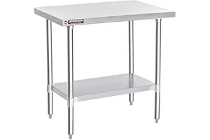DuraSteel 24x36 Inch Stainless Steel Table - Metal Table with Adjustable Shelf - NSF Certified Work Table - Cooking & Laundry Prep Table for Kitchen, Restaurant, Home, Commercial Use