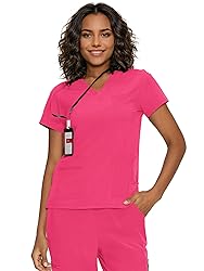 floralhue Scrub Tops for Women, Curved V-Neck Scrub