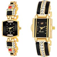 LEBENSZEIT Analog Black Dial Girls Watch (RS0147_RS0125) (Pack of 2)
