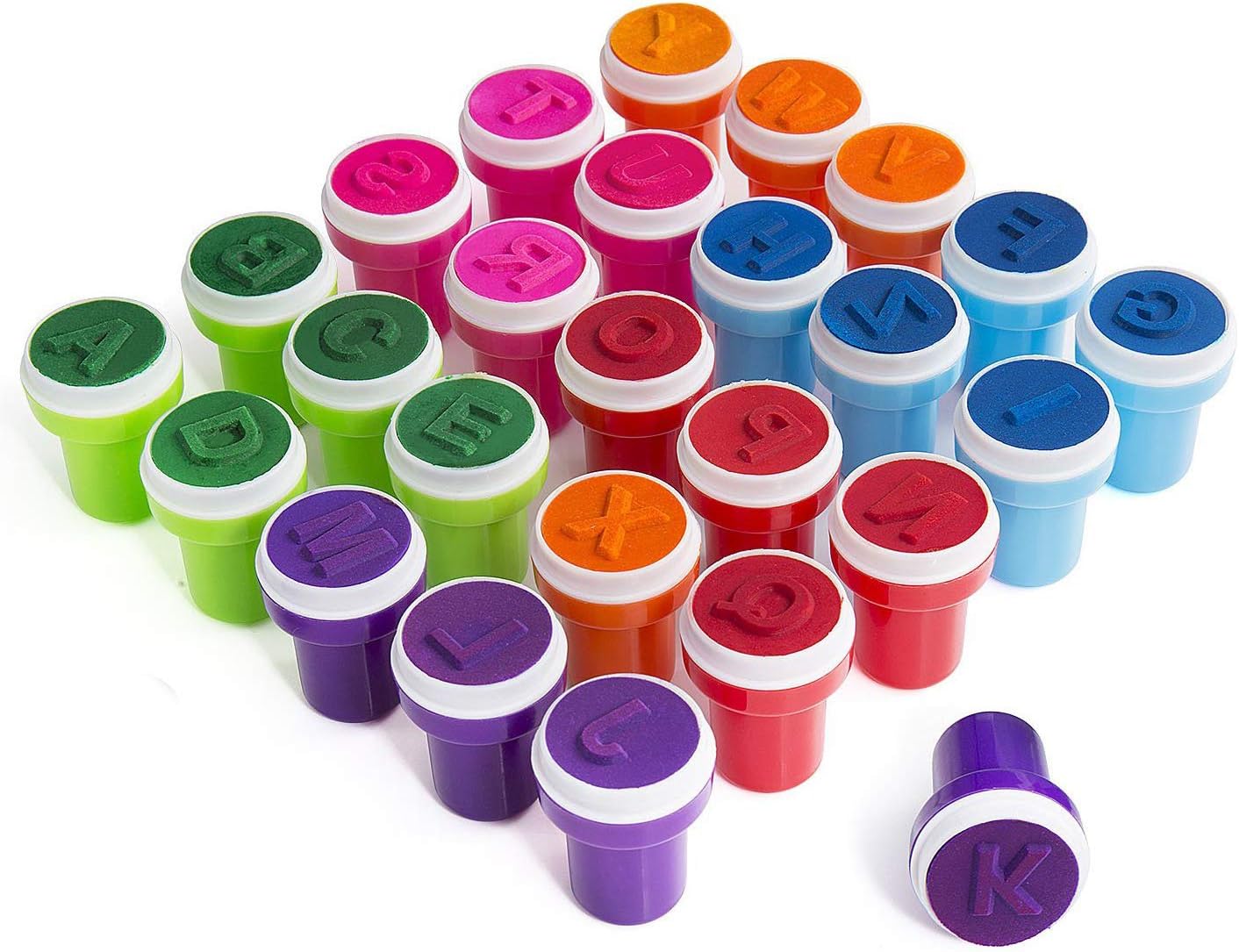 Xrten 26 Alphabets Kids Cartoon Stamp, Plastic Signet Set for Children Multicolor Plastic Letter Stamp Game for Baby Birthday Party - Image 5