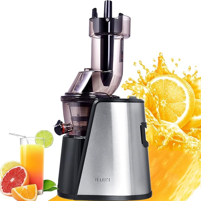 JIARUI Slow Juicer with Big Mouth, Masticating Juicer, Cold Press
