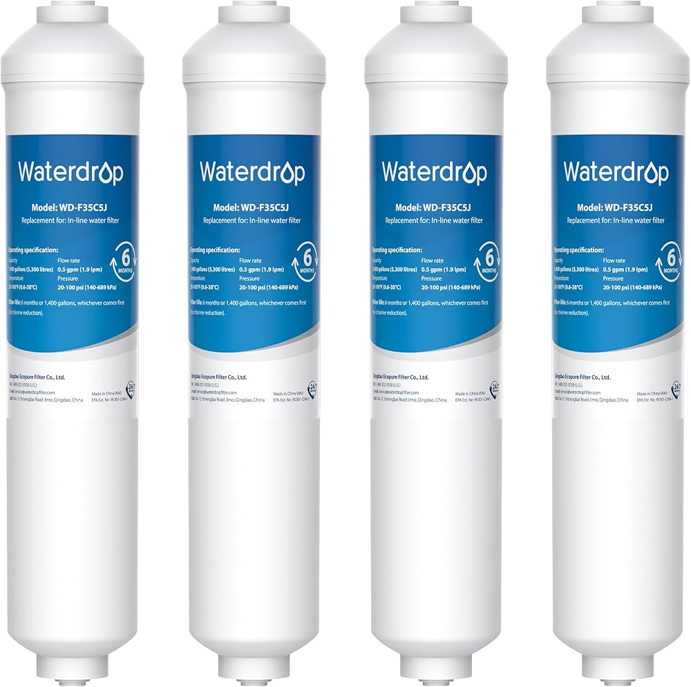 Waterdrop Replacement Filter for Samsung DA29-10105J 4 Pack