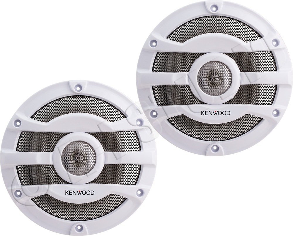 2) Kenwood 8 Inch 300 Watt Powersports/Marine Boat White Speakers | KFC-2053MRW