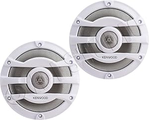 2) Kenwood 8 Inch 300 Watt Powersports/Marine Boat White Speakers | KFC-2053MRW