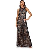 Adrianna Papell Womens Bead Lace Long Dress