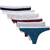 Tommy Hilfiger womens Classic Cotton Thong Underwear With Logo Waistband 6-pack
