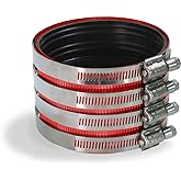 Supply Giant 37622CS No-Hub Coupling Heavy Duty Colored Shield, 4 inch, Red