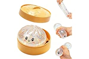 2026 New Glitter Dumpling Squishy Box, Stress Relief, Soft Squeeze Decompression Dough, Glitter Dumpling Squishy for Stress R