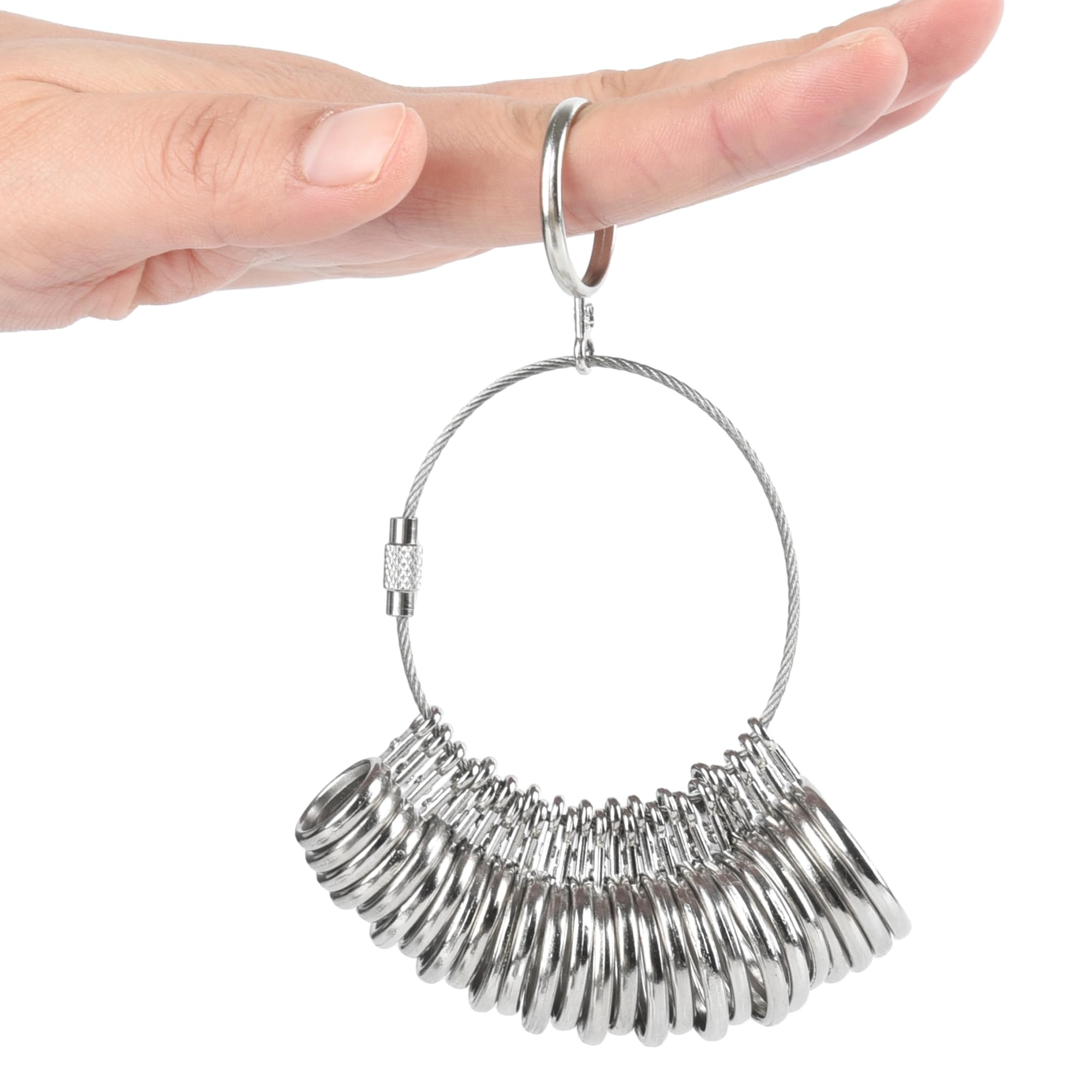 NuLink Ring Sizer Measuring Tool Stainless Steel Finger Rings Gauge 0-13 Sizing Measuring with Half Size 27 Pcs