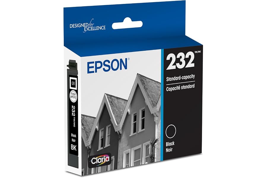 Epson 232 Genuine Standard Capacity Black Ink Cartridge T232120 | Works With XP-4200 XP-4205 WF-2930 WF-2950 Printers