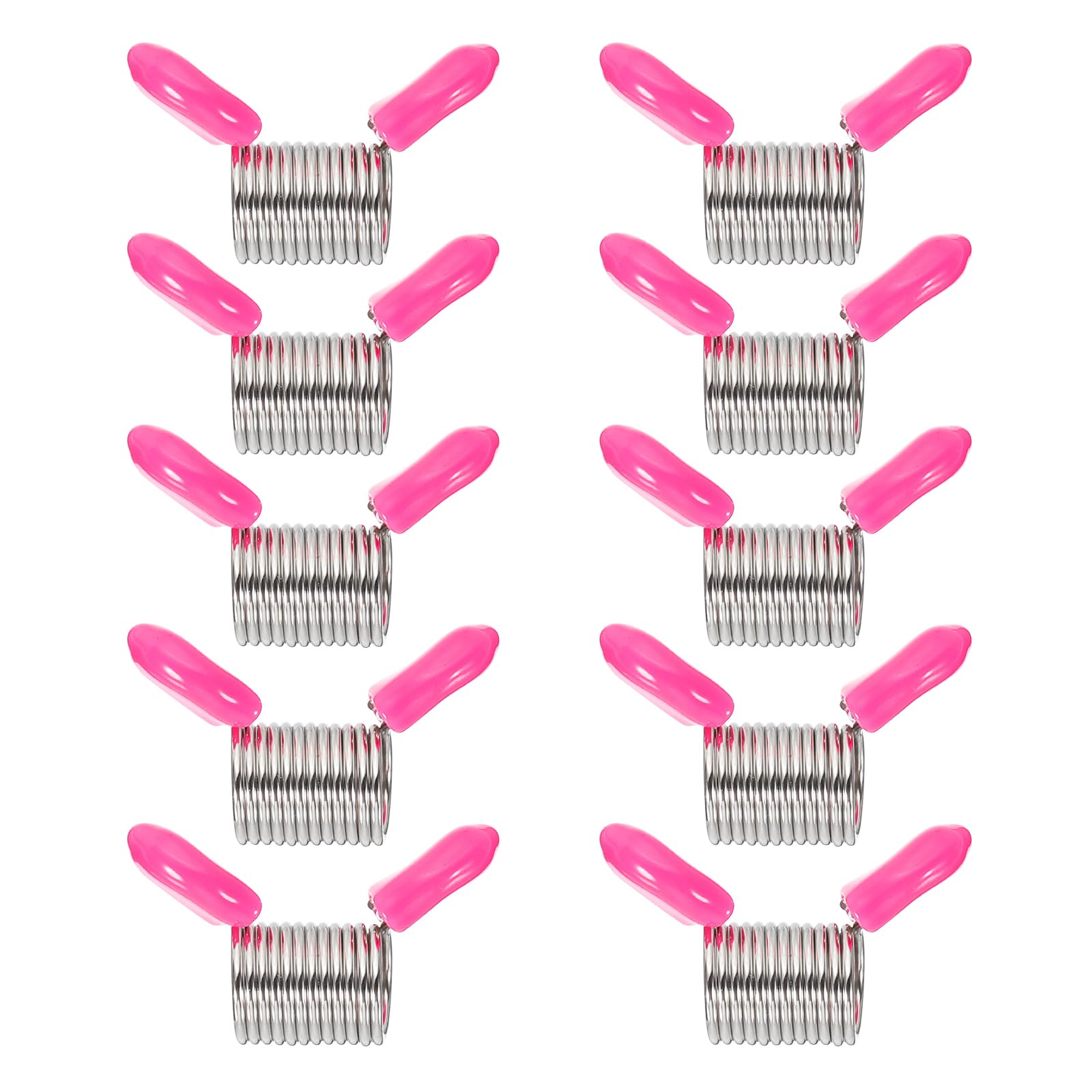 PATIKIL Bead Stopper for Jewelry Making, 10 Pcs 31mm Spring Bead Clamps Plated with Handle for Jewelry Bracelet Making, Pink