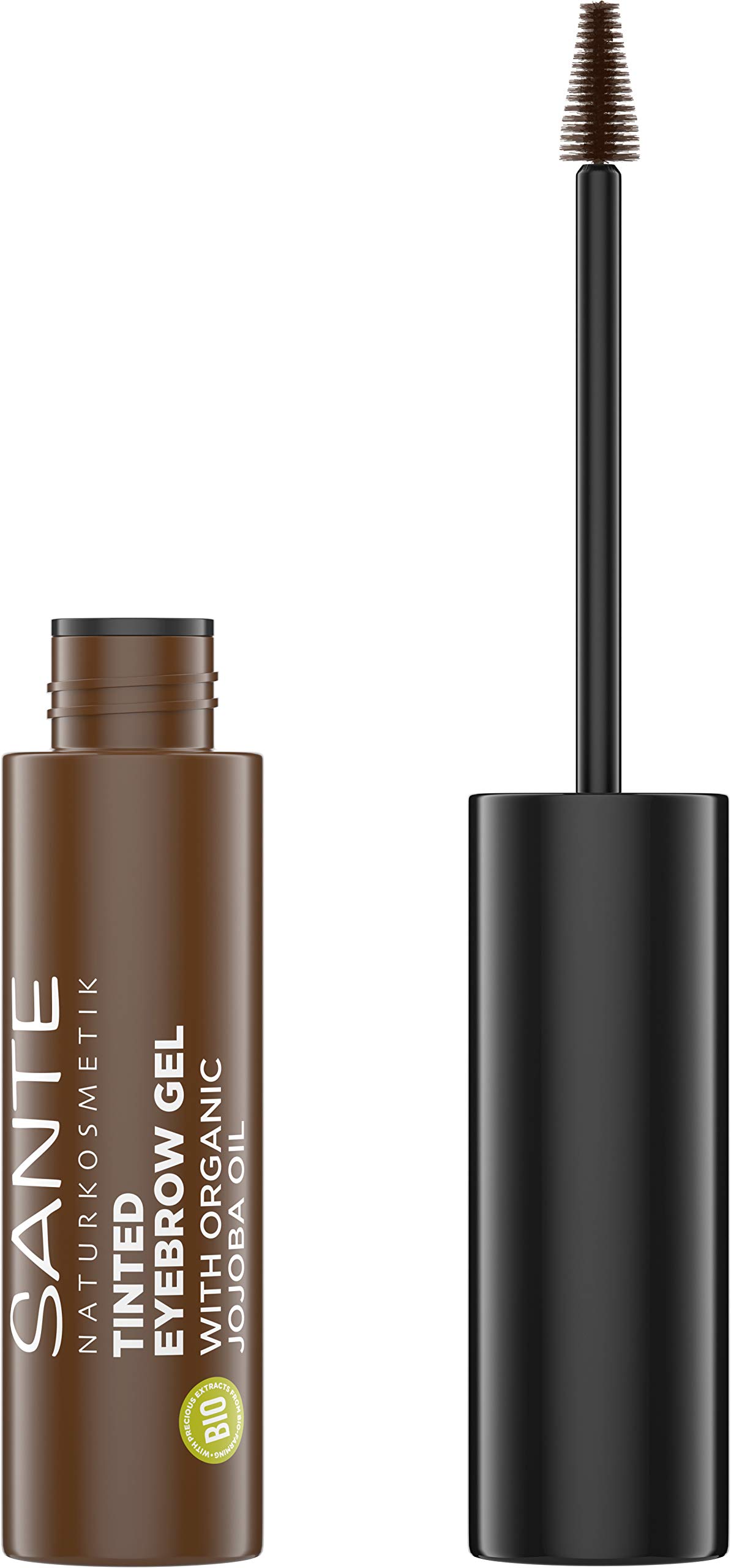 SANTE Naturkosmetik Brow Gel, Colour Brown, Tinted Eyebrow Gel 02 for Darker Eyebrow Colour, Brings Brows in Shape & Fills Gaps, Vegan, 3.5 ml