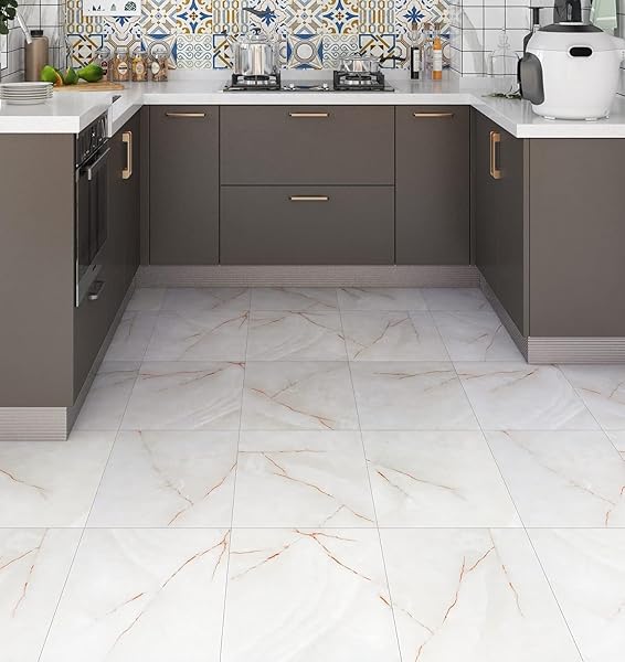 FUNSTICK MATTE GREY PEEL AND STICK FLOOR TILE STICKERS WATERPROOF 12X12 INCH 15 PACK PINK MARBLE SELF ADHESIVE VINYL FLOORING PEEL AND STICK FLOOR TILES FOR BATHROOM KITCHEN LAUNDRY ROOM REMOVABLE