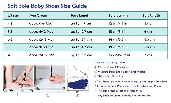 baby foot size in cm