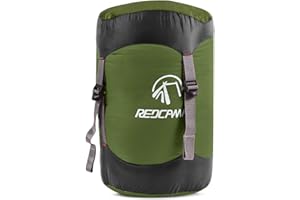 REDCAMP Nylon Compression Stuff Sack, 10L/17L/27L/40L Lightweight Sleeping Bag Compression Sack Great for Backpacking, Hiking and Camping,Blue/Yellow/Army Green/Black
