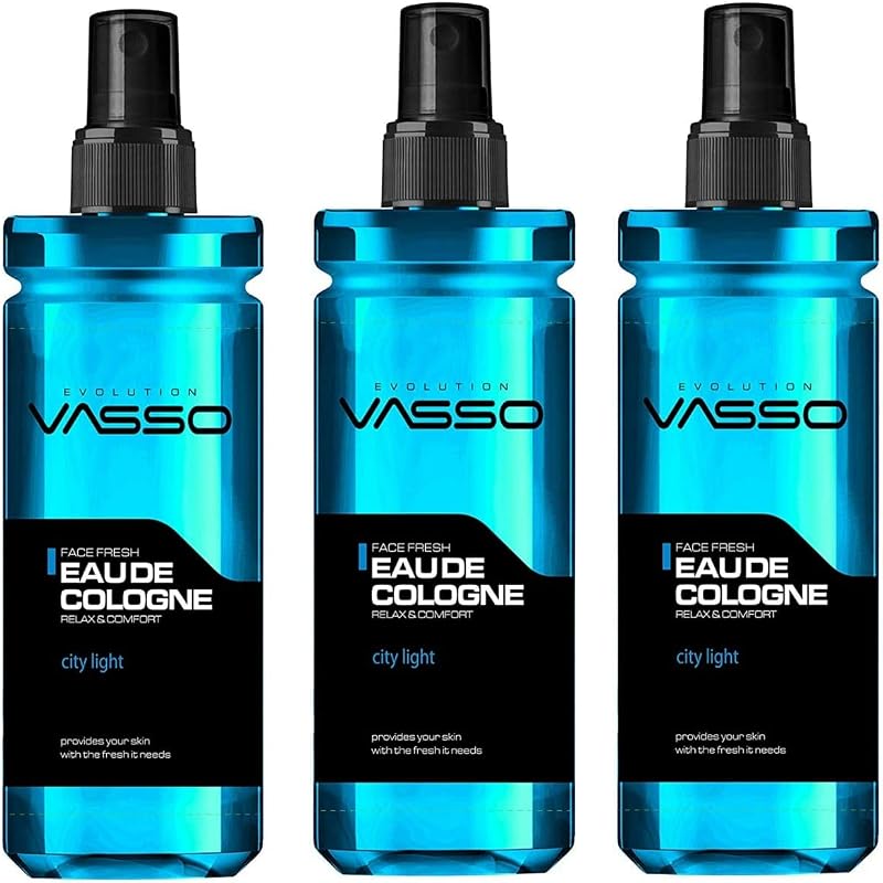 Vasso Aftershave Eau De Cologne Spray City Light 370ml 3 Piece Set