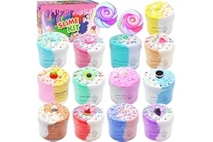 13 Packs Cloud Slime Butter Slime Kit,Two-Tone Fluffy Slime for Kids,Non-Sticky Crunchy Slime Party Favors Supplies Slime Kit