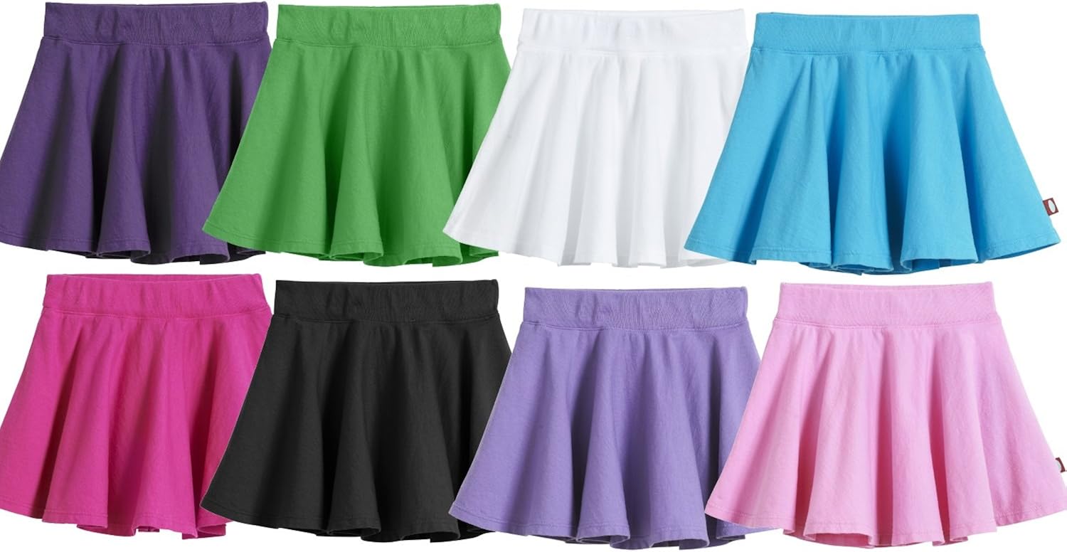 City Threads Girls' 100% Cotton Twirly Skirt Skater Circle Skirt School or Play: Clothing