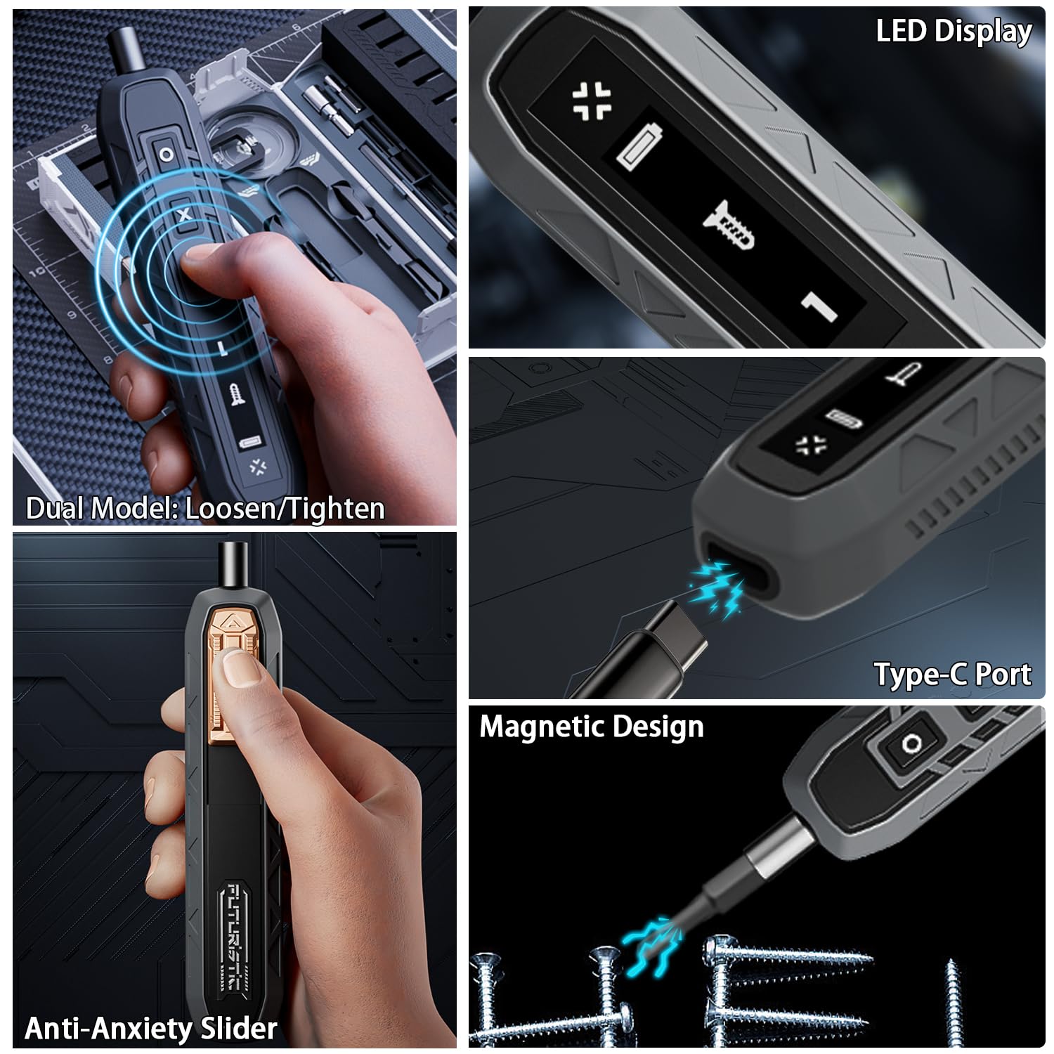 180 in 1 Electric Screwdriver Set, Power Screwdriver, Precision Screwdriver Set, 3 Torque Modes with 162 Magnetic Precision Bits, Screwdriver it for Phone Camera Computer Watch Laptop Drones