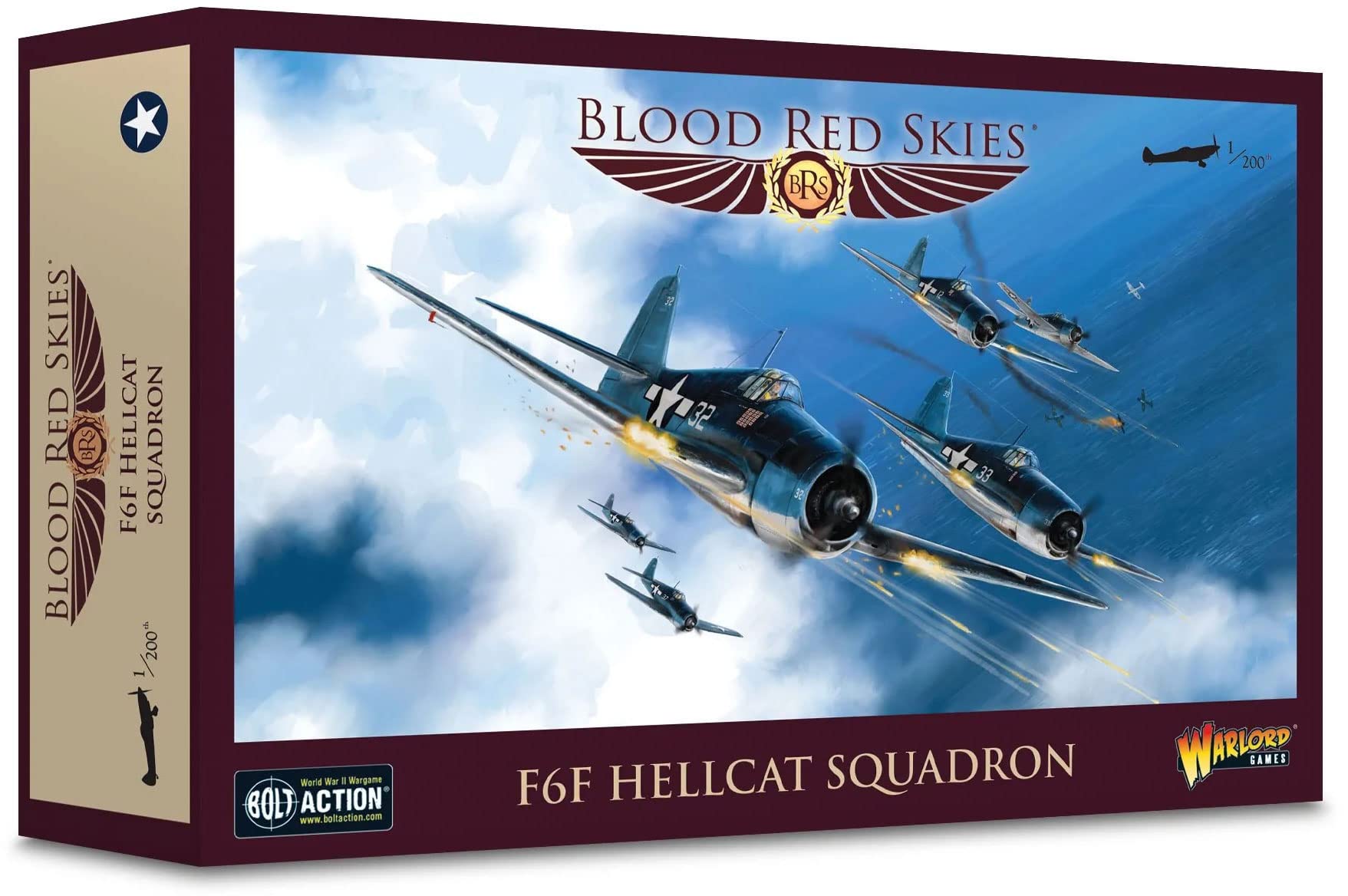 Warlord Blood Red Skies F6F Hellcat Squadron 1:200 WWII Mass Air Combat Table Top War Game 772412005