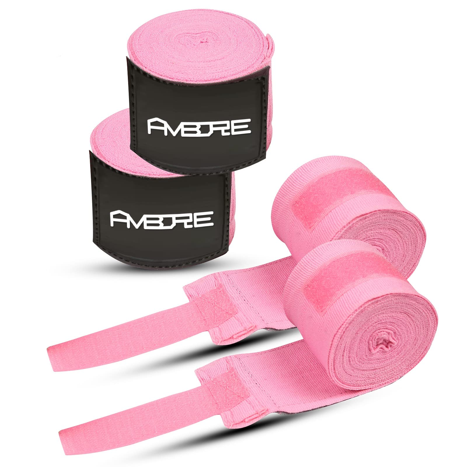 4.5 m Hand Wraps Inner MMA Boxing Gloves Bandages Training Muay Thai Stretch (Pink)