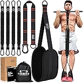 Pull Up Assistance Bands, 300lbs Heavy Duty Resistance Bands for Pull Ups with Adjustable Height, Fabric Feet Rest & Knee Support, Strength Training Pull Up Bar Assist Bands for Home Gym Workouts