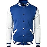 HOOD CREW Man’s Varsity Baseball Jacket Cotton Blend Letterman Jackets