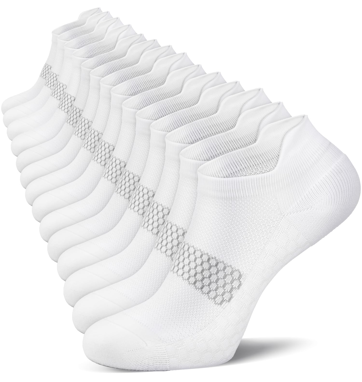Photo 1 of ***STOCK PHOTO FOR REFERENCE ONLY*** ACTINPUT Cushioned Compression Socks for Women 7 Pairs,Ankle Running Socks with Heel Tab, Anti-Blister Low Cut Athletic Socks