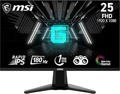 MSI G255F 24.5 Inch FHD Gaming Monitor 180 Hz 1ms IPS 99% sRGB DP/HDMI