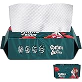 Disposable Cotton Face Towels 60 Count - Soft Towelettes for Makeup Removal, Cleansing & Skin Care, Facial Wipes