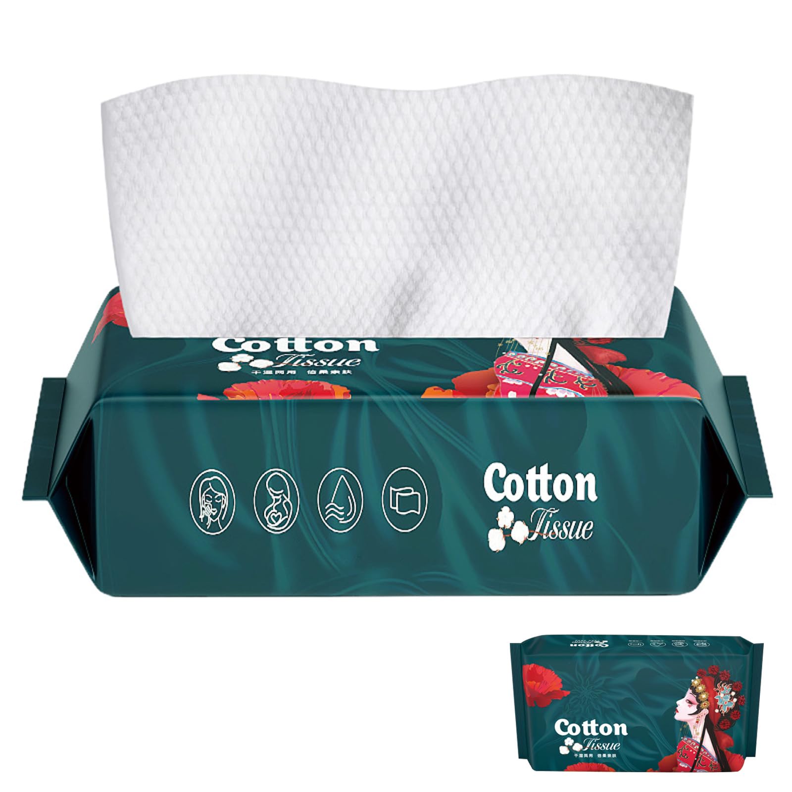 60 Count Disposable Face Towels, Soft Disposable Face Wipes Cloths for Clean, Skincare and Makeup Remover, Dry Wipes