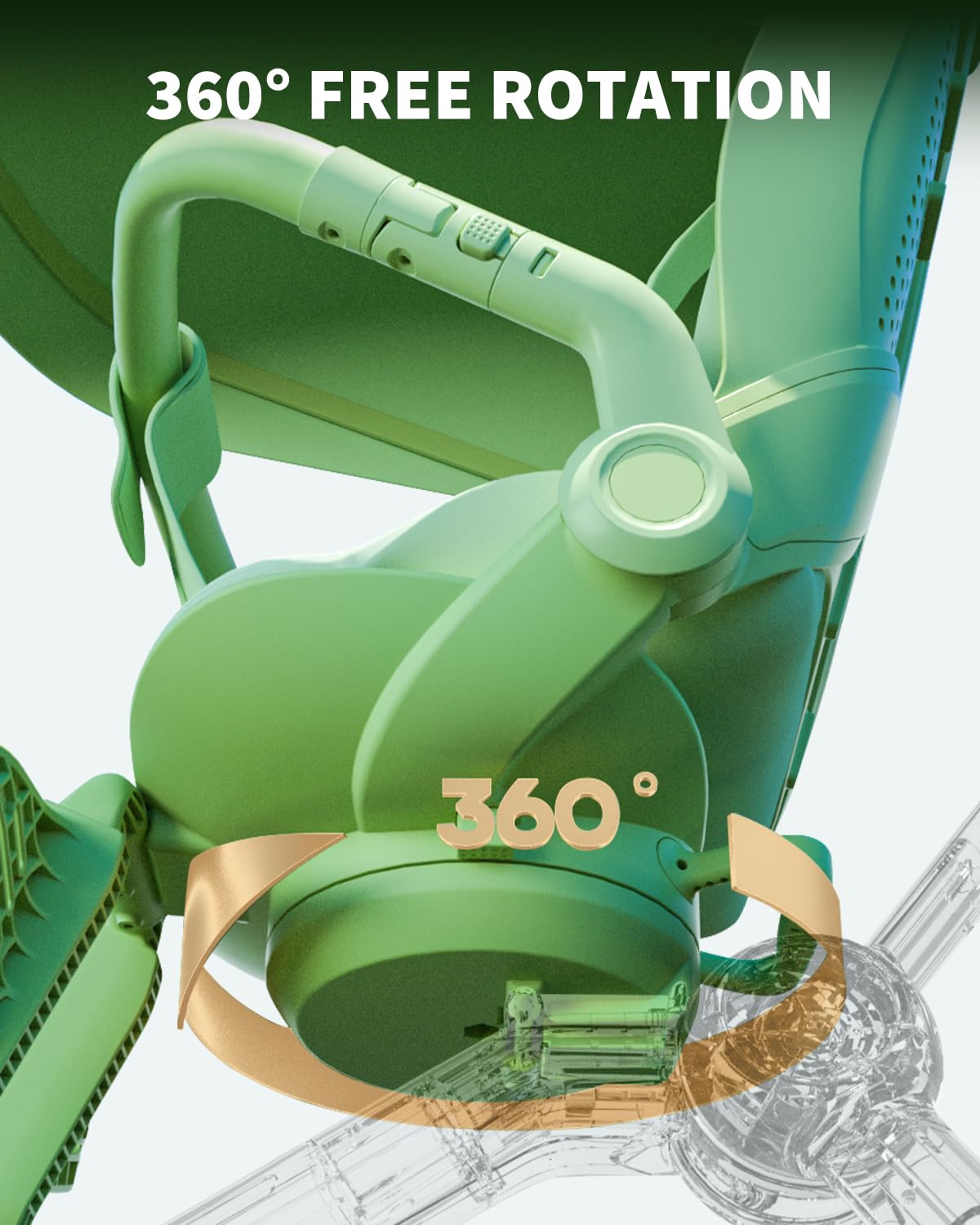 Baby Travel Stroller Mini ELF 2 Lightweight Baby Compact Stroller with 360° Reversible Seat Airplane Compatible Full Recline Ergonomic Backrest for Babys Toddlers-Green