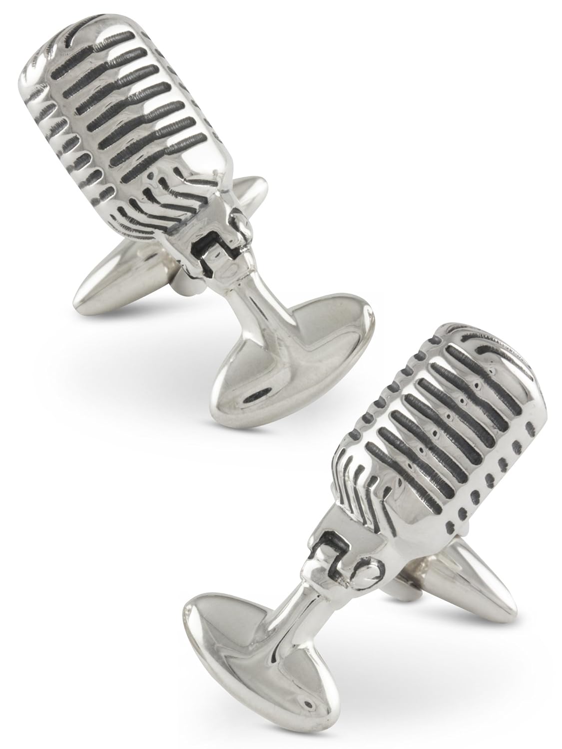 ZAUNICK Microphone Cufflinks Sterling Silver Cuff Links