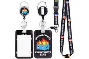 YCDKK ID Badge Holder with Lanyard and Retractable Badge Reel Clip Set, Funny Work Id Card Holder for Nurse Doctor Teacher ID