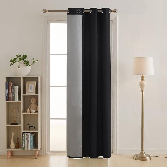 Deconovo Rideau Porte d'entrée Isolant Thermique à Oeilles avec