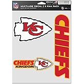 NFL Kansas City Chiefs Decal Multi Use Fan 3 Pack, Team Colors, One Size
