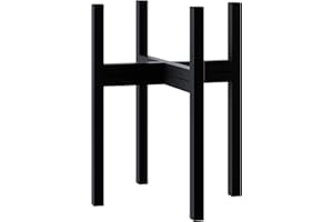 FaithLand Mid Century Plant Stand Indoor Outdoor (EXCLUDING 10" Plant Pot), Metal Planter Stand, Potted Plant Holder, Black, Hold Up to 10 Inch Planter - Fits Snake Plant - Upgraded Design.