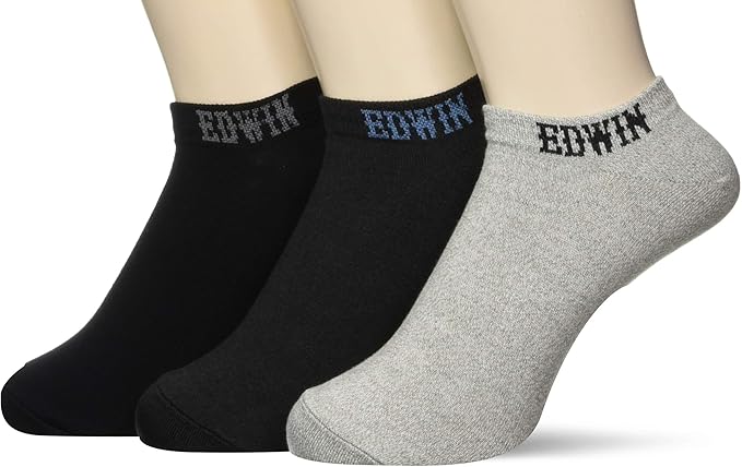 Amazon グンゼ ソックス Edwin エドウィン 靴下 スニーカー丈 抗ウイルス加工 3足組 メンズ Aアソート 25 27 フットカバー スニーカーソックス 通販