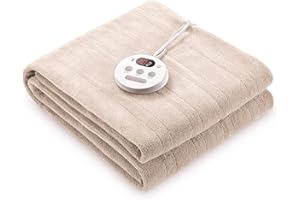 CURECURE Heated Mattress Pad Twin Size Comfort Coral Fleece 10 Heating Levels & 10H Auto Shut Off, Electric Bed Warmer Pad with Controllers, Up to 15" Deep Pocket, Machine Washable