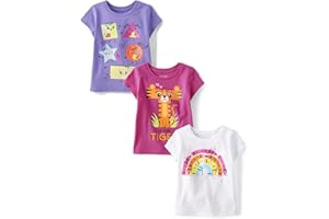 The Children's Place Toddler Girls 3-Pack Short Sleeve Graphic T-Shirt