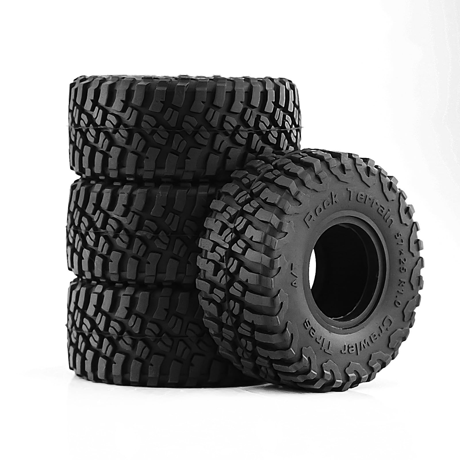 KEEDA 57mm RC Tyres 1.0 Inch Rubber Tire for 1/18 TRX4M 1/24 RC Crawler Car Axial SCX24 FMS FCX24 Upgrade Parts (B)