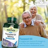 Natures Aid Flaxseed Oil 1000 mg Softgels – Vegan Omega 3 6 9 180 view 2