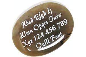 Innovative Surface Art Oval Worry Stone - Custom Engraved On One Side - 1.5 Inches x 1.2 Inches - Choose Your Stone Color and Font (Natural Agate)